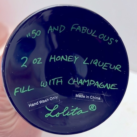 Lolita 50 and Fabulous Love my Wine Artisan Painted Wine Glass - Picture 7 of 8